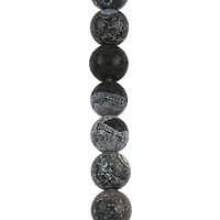 Black Crackle Agate Round Beads, 6mm by Bead Landing™