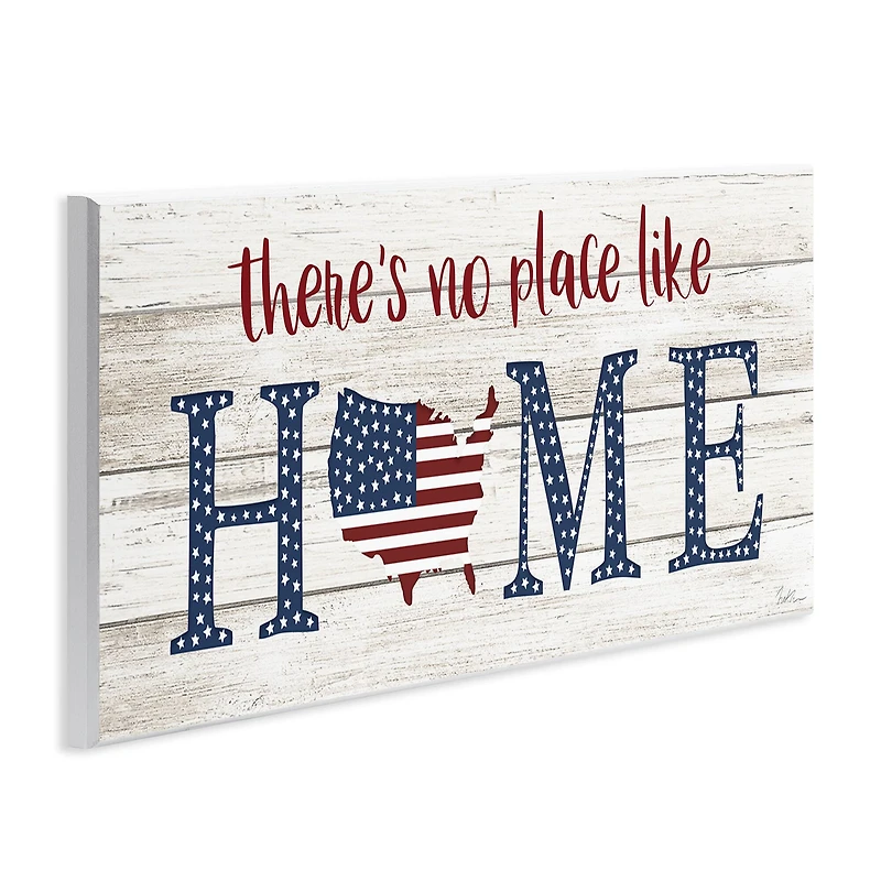 Stupell Industries Patriotic There's No Place Like Home Phrase Americana Wall Plaque Art