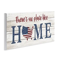 Stupell Industries Patriotic There's No Place Like Home Phrase Americana Wall Plaque Art