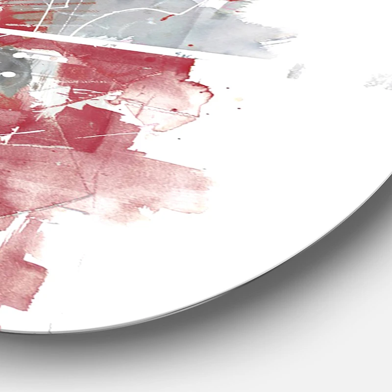 Designart - Moving In and Out of Traffic I Red Grey