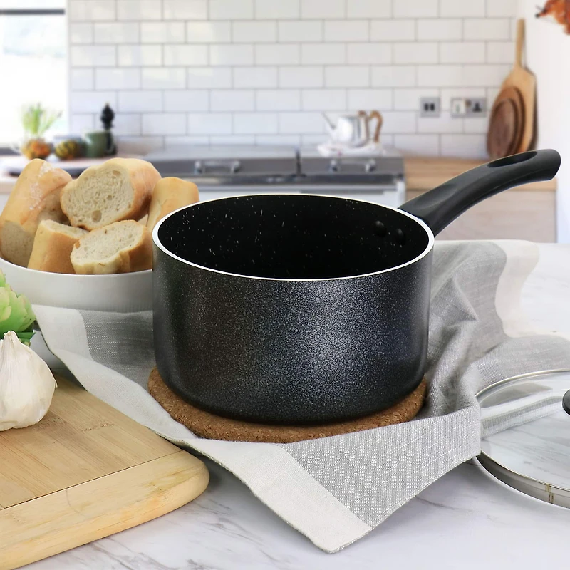 Oster 2.5qt. Graphite Gray Pallermo Nonstick Aluminum Saucepan with Lid