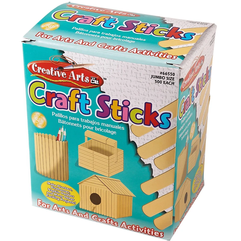 Charles Leonard Creative Arts™ Jumbo Natural Craft Sticks, 2 Packs of 500