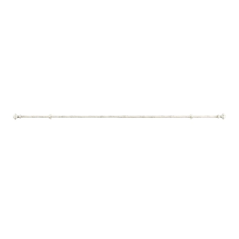 Hastings Home 48"-84" White Extendable Curtain Rod with Knob Finials