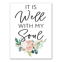 It Is Well With My Soul Floral Canvas Art