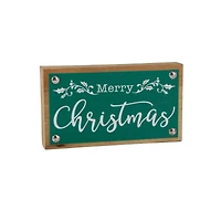 7" Green Merry Christmas Tabletop Décor Sign Set