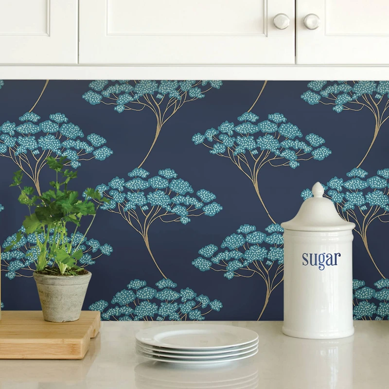 NuWallpaper Blue Ficus Peel & Stick Wallpaper