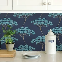 NuWallpaper Blue Ficus Peel & Stick Wallpaper