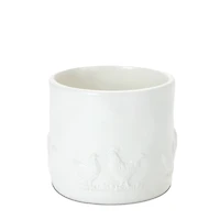 White Ceramic Farm Animal Planter Set