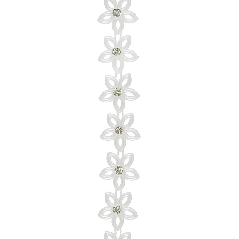 14.5mm White Plastic Pearl Flower Garland, 5yd. by Bead Landing™