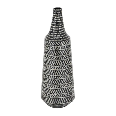 Black Shell Contemporary Vase, 28" x 10" x 10"