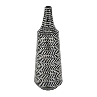 Black Shell Contemporary Vase, 28" x 10" x 10"