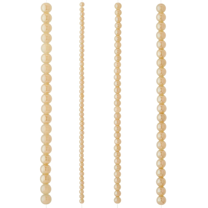 12 Pack: Champagne Silverite Round Glass Beads by Bead Landing™