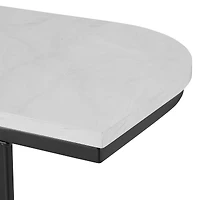Walker Edison Faux White Marble/Black Modern Curved Entry Table