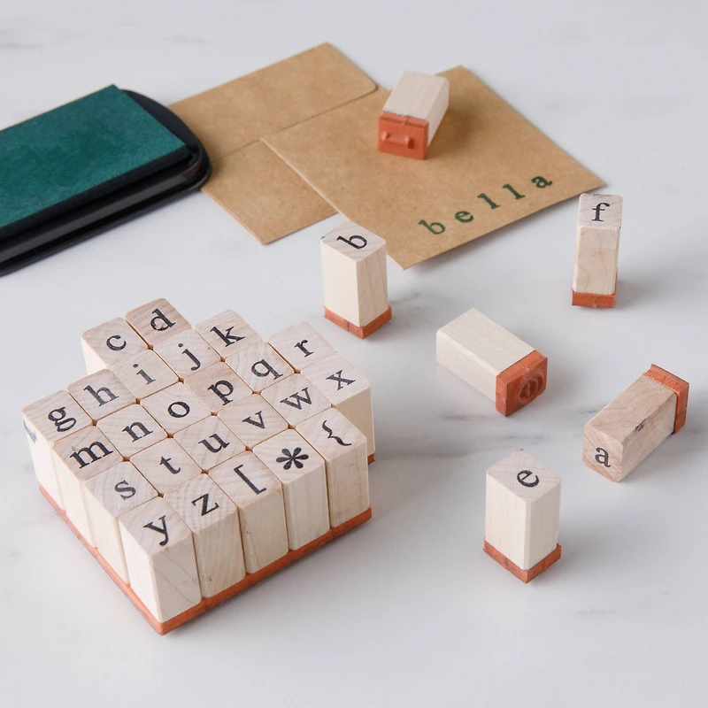 6 Pack: Medium Lowercase Alphabet Wood Stamp Set by Recollections™