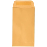 JAM Paper 3.125" x 5.5" Brown Kraft Coin Business Peel & Seal Closure Envelopes