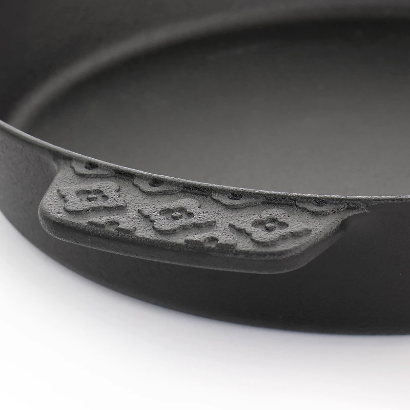 Spice by Tia Mowry Savory Saffron 12" Cast Iron Skillet with Pouring Spouts