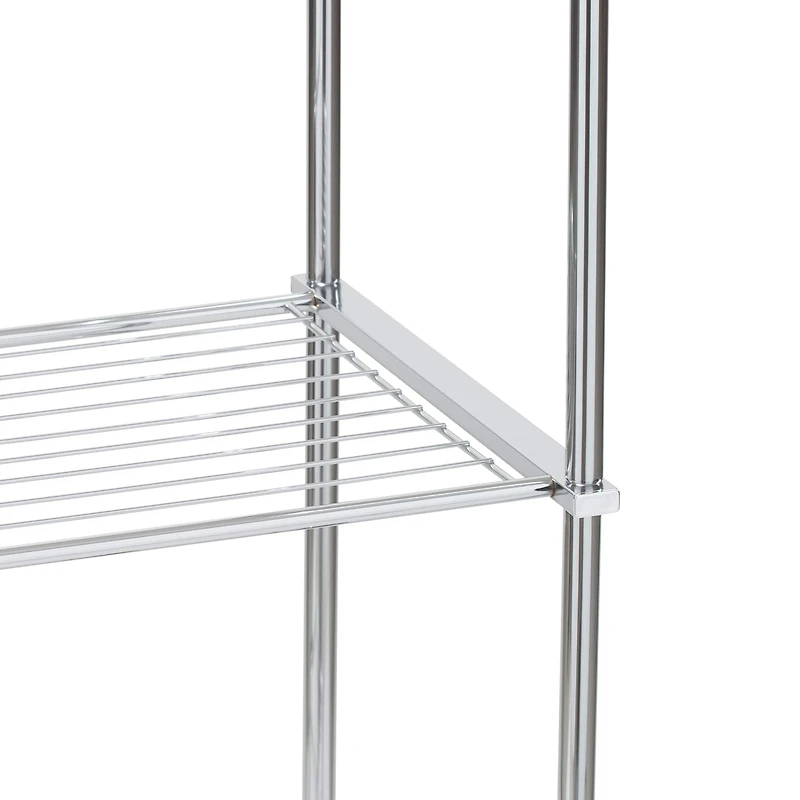 Organize It All 40" Metro Chrome 4-Tier Freestanding Shelving Tower