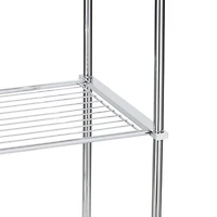 Organize It All 40" Metro Chrome 4-Tier Freestanding Shelving Tower