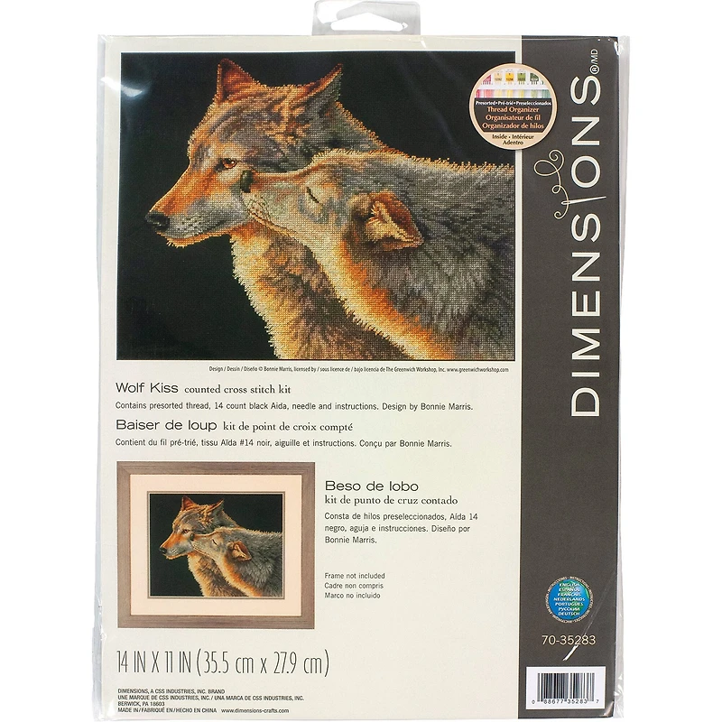 Dimensions® Wolf Kiss Counted Cross Stitch Kit