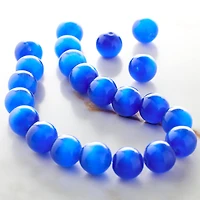 Dark Blue Cat Eye Round Beads, 10mm by Bead Landing™