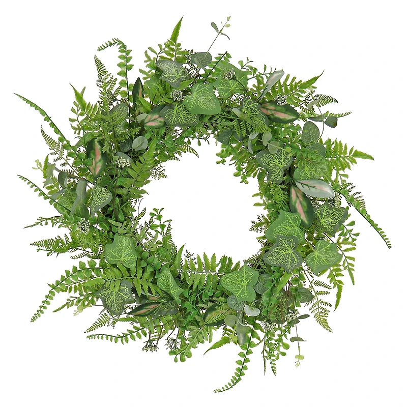 26" Mixed Leaf Greenery Wreath