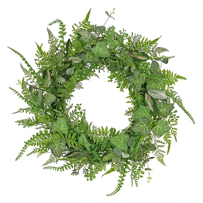 26" Mixed Leaf Greenery Wreath