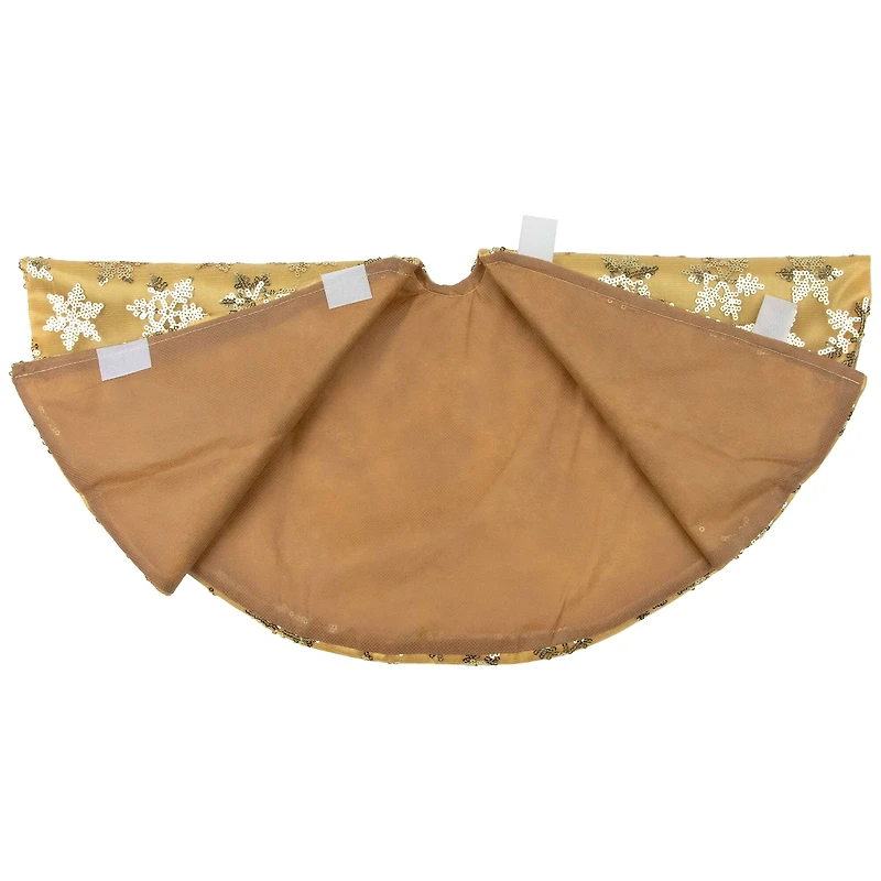 20" Gold Sequin Snowflake Mini Tree Skirt