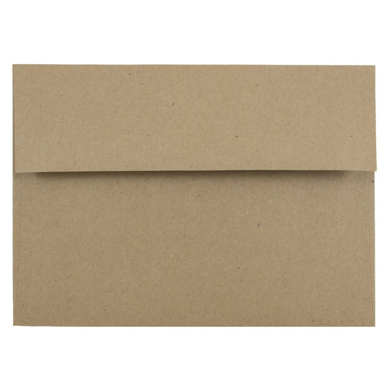 JAM Paper 5" x 7" Brown Kraft Paper Bag Premium Invitation Envelopes