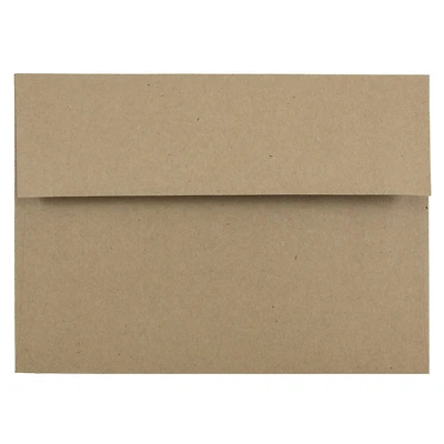 JAM Paper 5" x 7" Brown Kraft Paper Bag Premium Invitation Envelopes