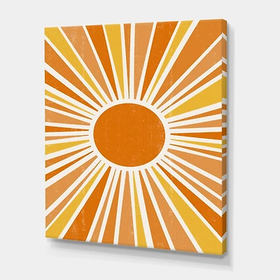 Designart - Minimalist Bright Shining Orange Sun Rays I