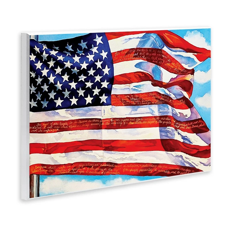 Stupell Industries Windblown American Flag Wall Plaque Art