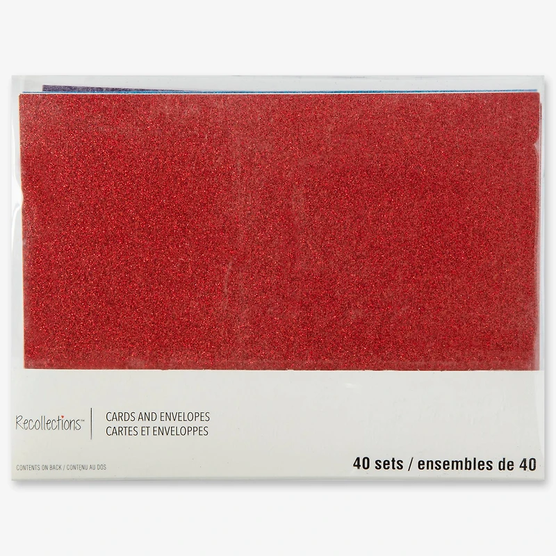 6 Packs: 40 ct. (240 total) 5" x 7" Glitter Rainbow Cards & Envelopes by Recollections™