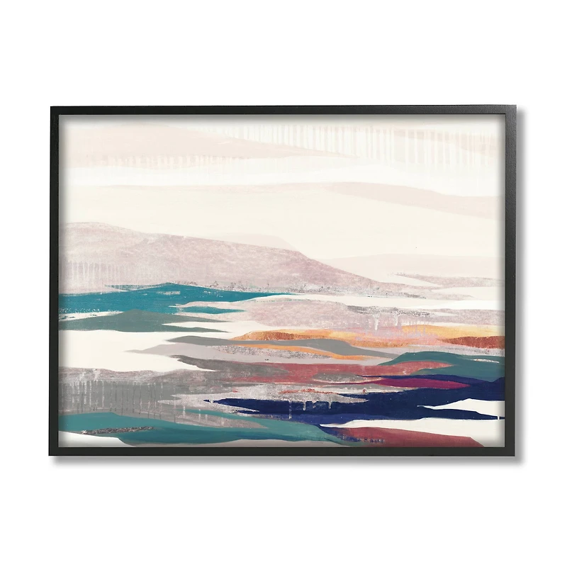 Stupell Industries Abstract Valley Landscape Pastel Pop Hills in Frame Wall Art