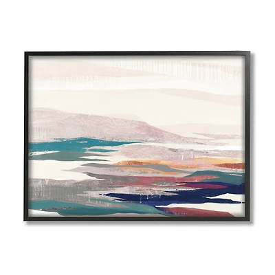 Stupell Industries Abstract Valley Landscape Pastel Pop Hills in Frame Wall Art