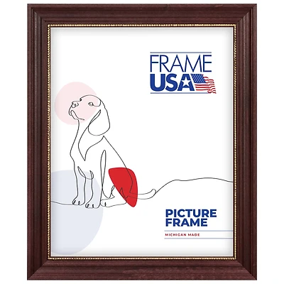 Frame USA Boardroom Cherry with Gold Bead Single Image Picture Frame