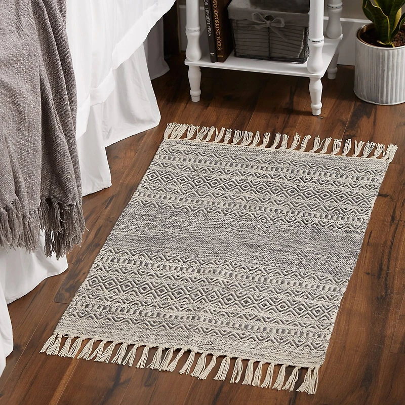 DII® Gray Textured Dobby Hand-Loomed Rug, 2ft. x 3ft.