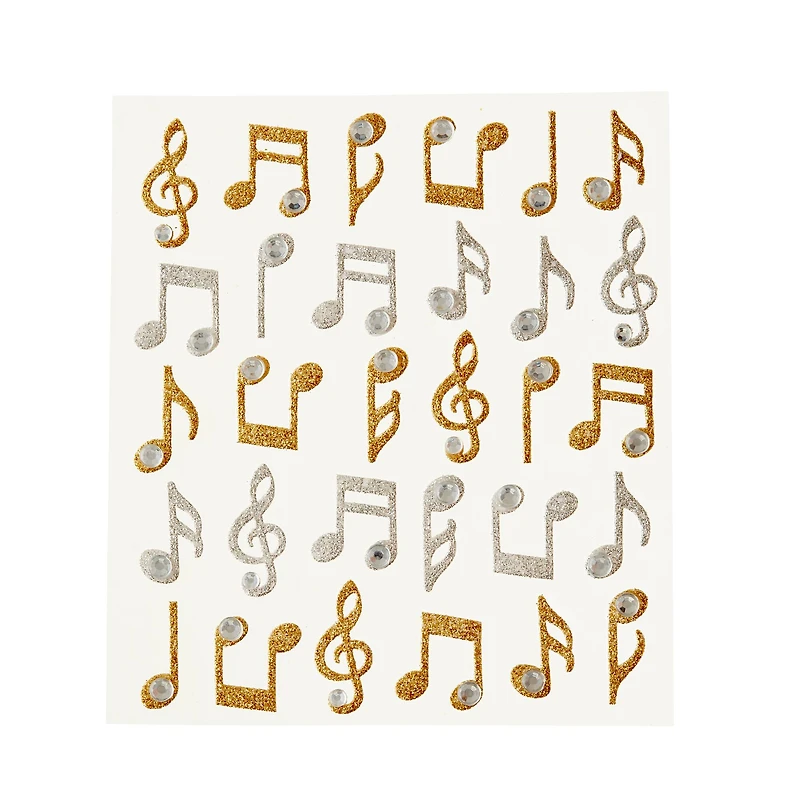 12 Packs: 30 ct. (360 total) Glitter Music Note Stickers by Recollections™