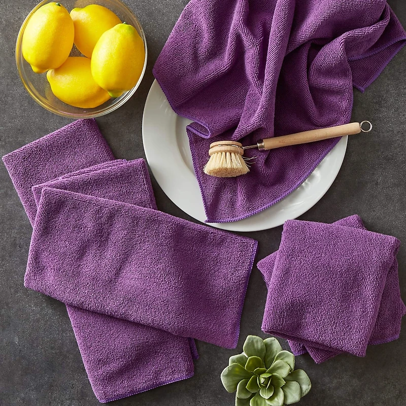 DII® Eggplant Essential Microfiber Dishtowels, 6ct.