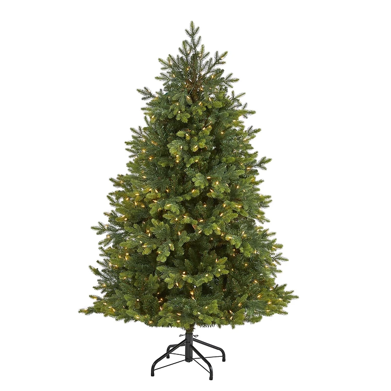 6ft. Pre-Lit North Carolina Fir Artificial Christmas Tree, Clear LED Lights