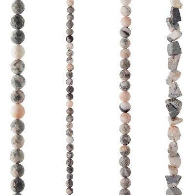 6 Pack: Matte Pink Zebra Stone Beads Value Pack by Bead Landing™