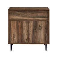Walker Edison 32" Reclaimed Barnwood Modern Slanted Metal Door Accent Cabinet