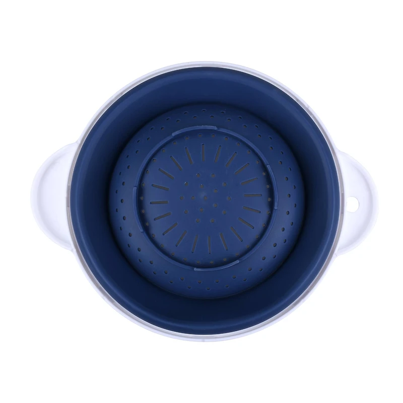 11" Blue & White Silicone Colander by Makery™