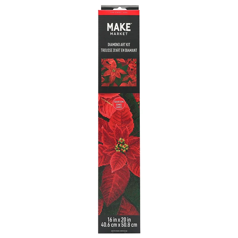 16" x 20" Poinsettia Diamond Art Kit by Make Market®