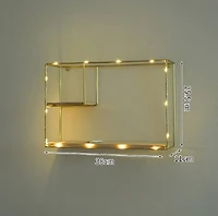 NEX™ Gold Iron Rectangular Wall Hanging Basket Shelf