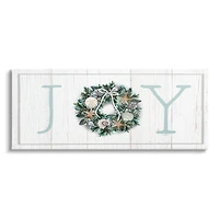 Stupell Industries Joy Holiday Seashell Wreath Canvas Wall Art