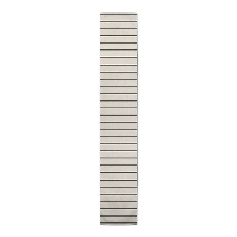 Thin Gray Stripes 2 16" x 90" Poly Twill Table Runner