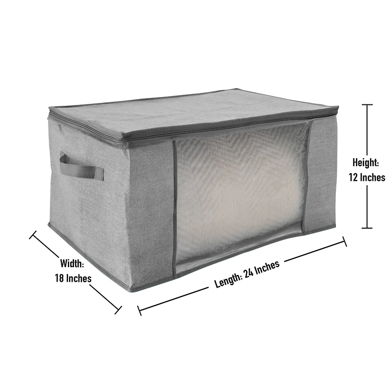 Simplify Heather Gray 2 Blanket Storage Bag Set