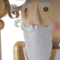 46.5" Gold & Silver Metal Standing Nutcracker Sculpture