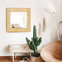 Hello Honey® 28" Natural Brown Bamboo Square Wall Mirror