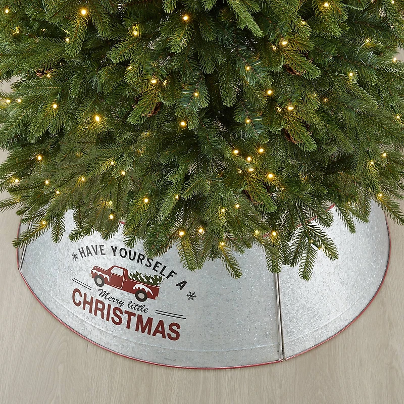 Glitzhome® 40.5" Christmas Galvanized Metal Truck Tree Collar